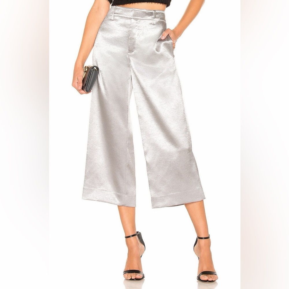 NEW VINCE Satin Metallic Crop Wide Pant- size 10